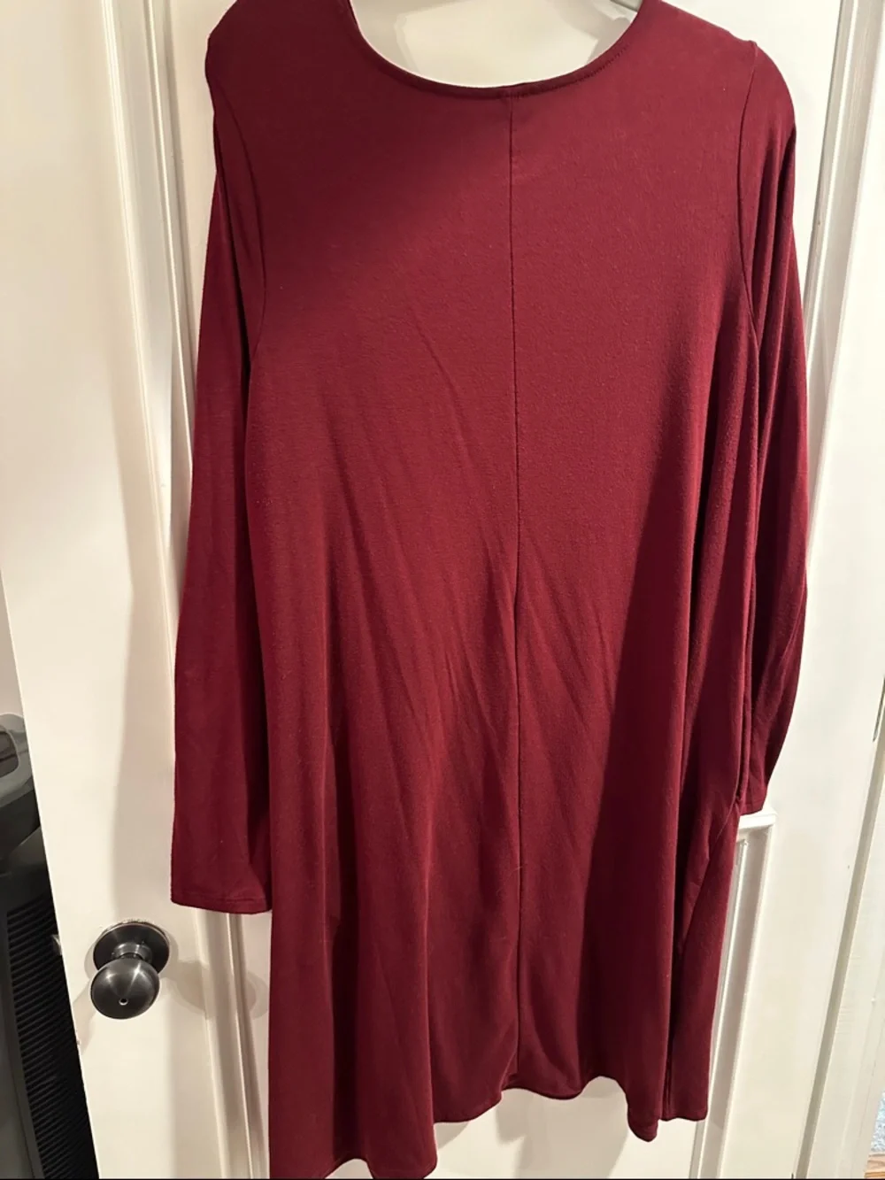 Zenana Outfitters Long Sleeve Wine-Red Maxi Dress - Picture 4 of 5